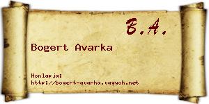 Bogert Avarka névjegykártya
